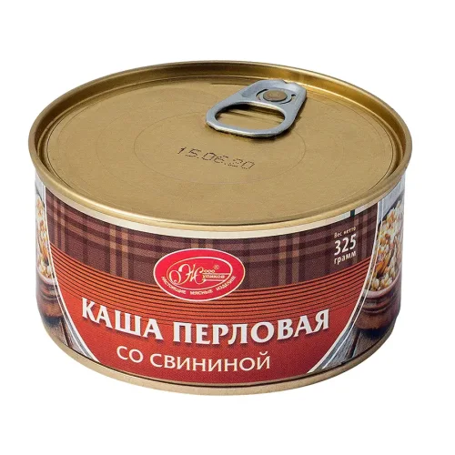Pearl barley porridge with pork (piece, 325 gr) Real meat products of ZHUPIKOV