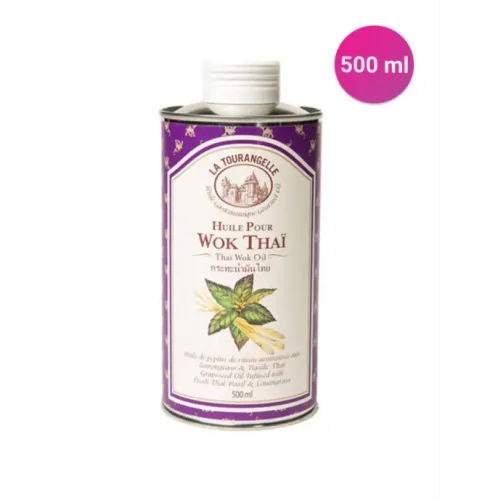 500 ml. Thai Wok Oil La Touragelle, grape seed oil with Thai basil and lemon sorghum