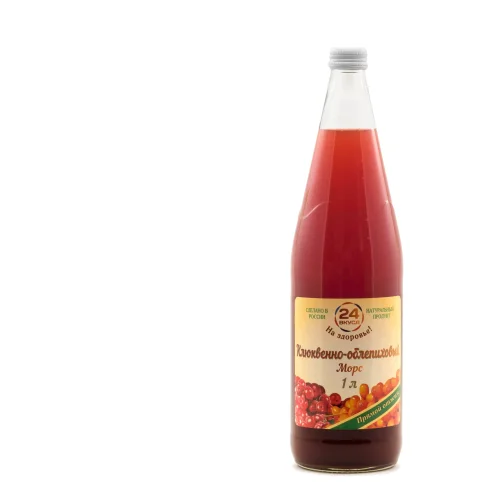 Cranberry-sea buckthorn juice, 1 l, 24 flavors