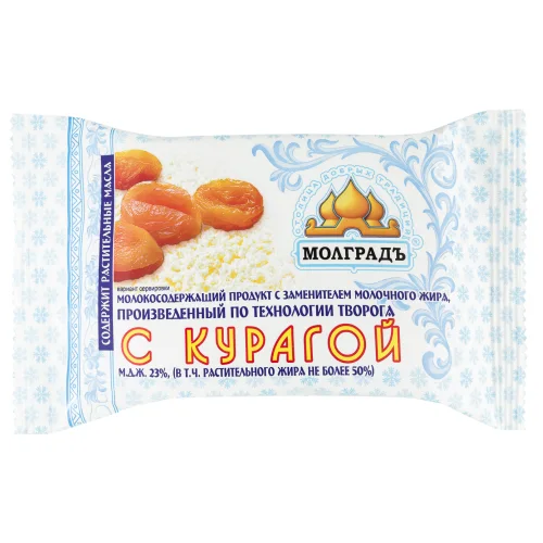 Cottage cheese product with dried apricots 23%