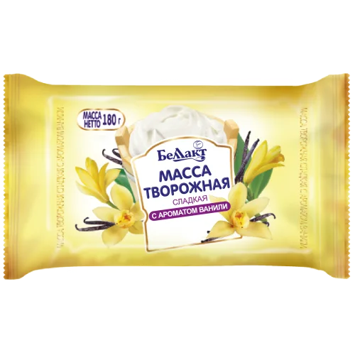 Sweet curd mass "Bellact" with vanilla 23% film (double pack) 180 g