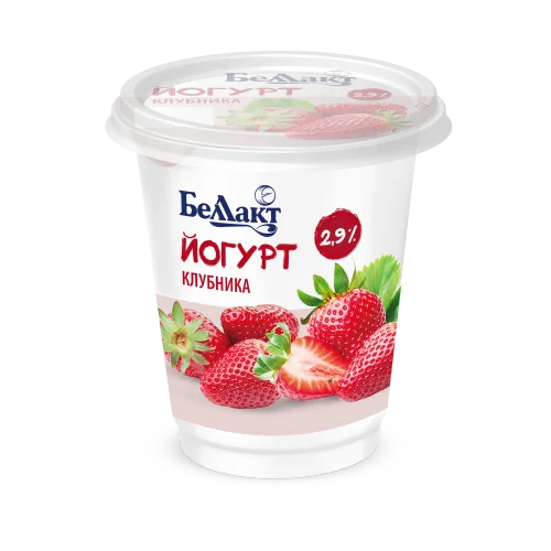Йогурт "Беллакт" с фруктовым наполнителем "Клубника" 2,9% стакан 380 г