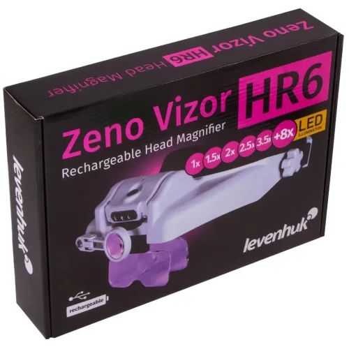 Magnifier Naked with LEVENHUK ZENO VIZOR HR6 battery