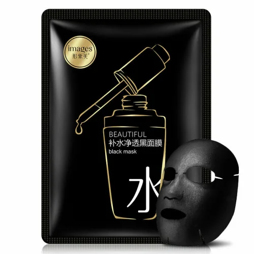 Black mask with mung Bean extract and bamboo IMAGES BEAUTIFUL BLACK MASK