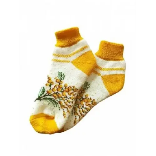 Women''s knitted socks from natural wool (Mimosa)