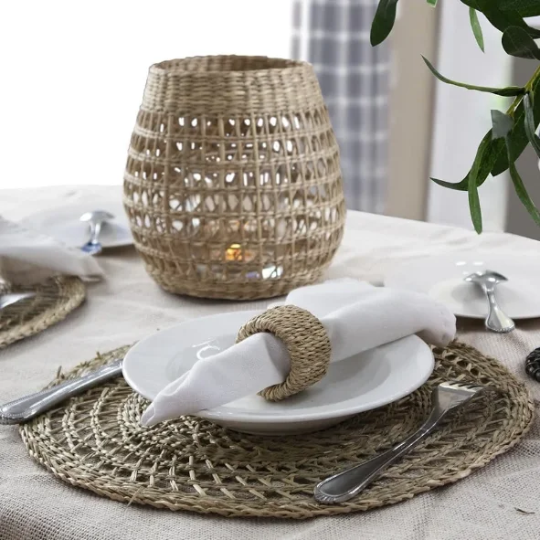 Rattan Placemat, Seagrass Placemat, Water Hyacinth Woven Placemat, Wicker Placemat Tableware