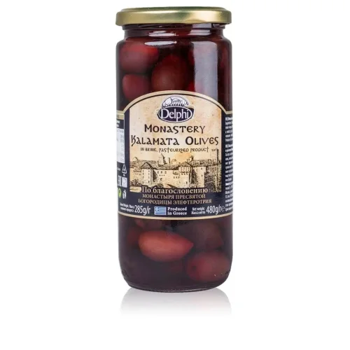 Kalamata olives with a stone in brine Monastery DELPHI 480g