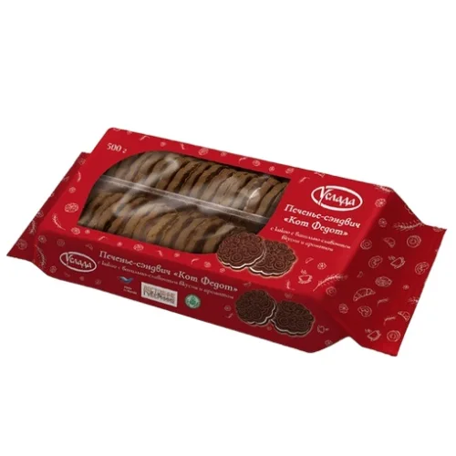 Cookies Delight Cat Fedot With cocoa with vanilla-cream flavor, 500g 