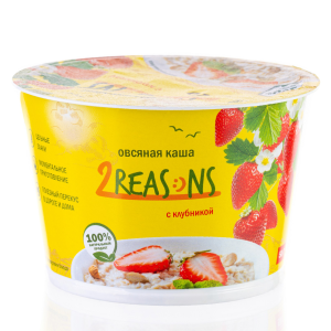 Oatmeal Porridge "2 ReaSons" with strawberries in a glass