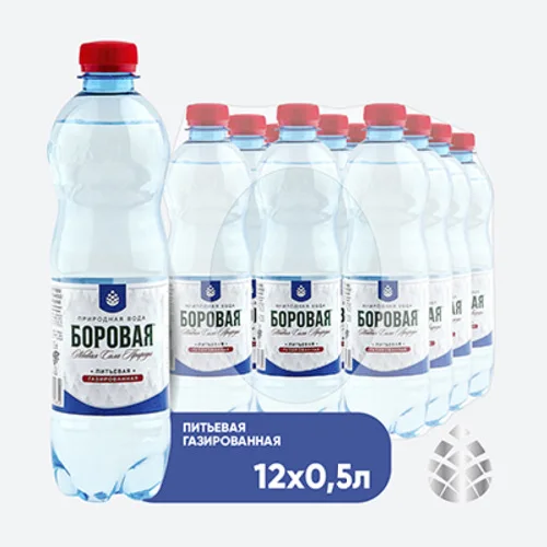 BOROVAYA (BOROVAYA) natural carbonated drinking water, 0.5l x 12 pcs