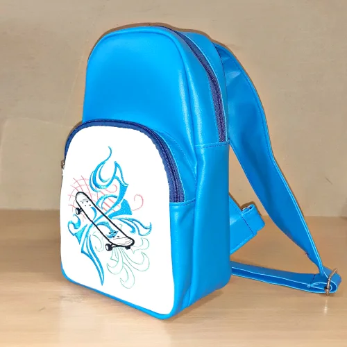 Cross-Body backpack (one strap) with an embroidery "Skate"