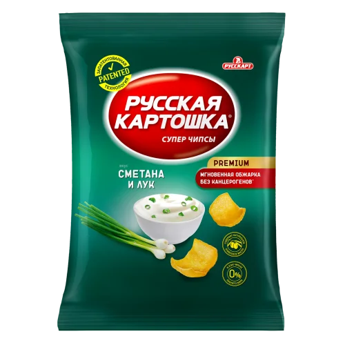 Potato chips "Russian potato" 50g 24p with sour cream and onion flavor
