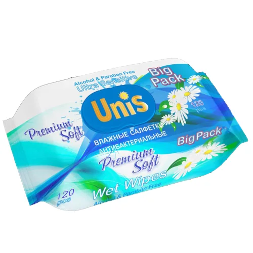 Universal wet wipes for the whole family with chamomile extract 120 pcs.