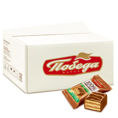 Sweets of Victory of taste waffle in milk chocolate without sugar "Charged", 1500 g