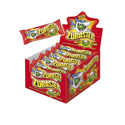 Multilayer candy «Zubaster« Watermelon with chewing gum