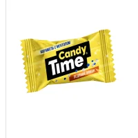 Mini caramel Candy Time in menthol granules.