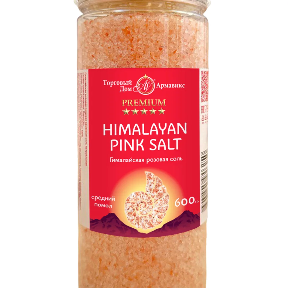 Himalayan Pink Edible Salt Premium medium grind 600g
