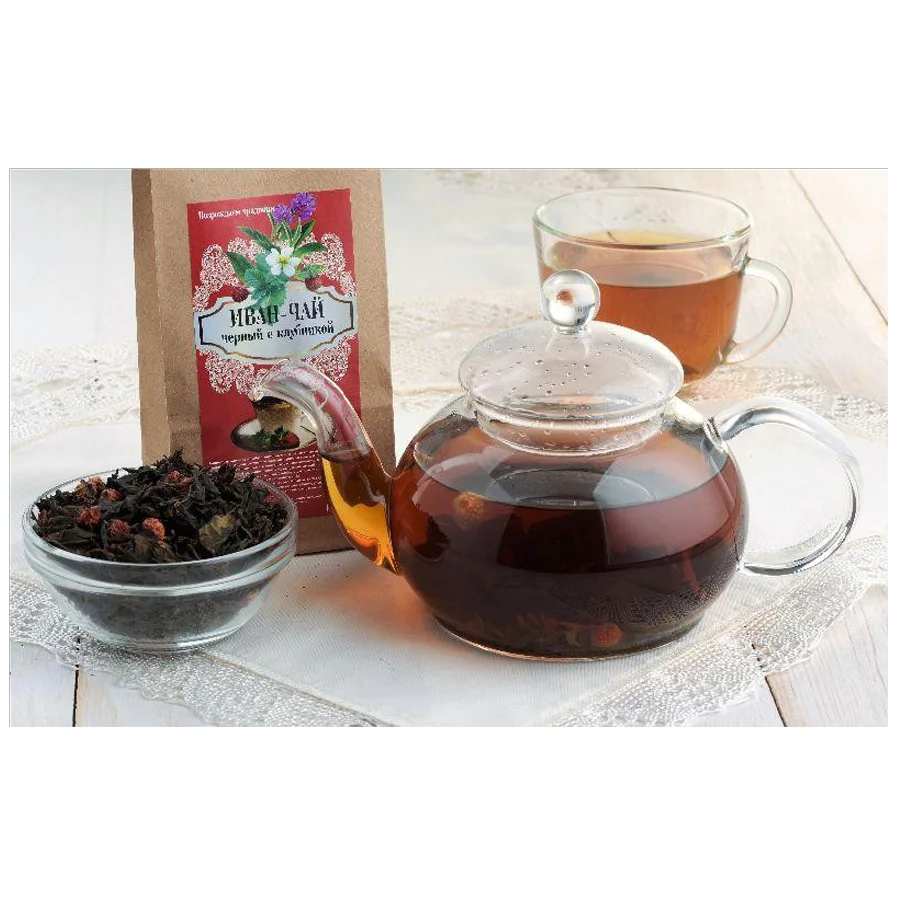 Ivan tea black with forest strawberry