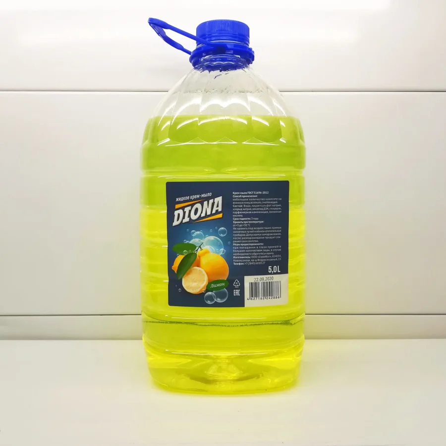 Жидкое крем-мыло Diona лимон ПЭТ 5л /4шт/144шт