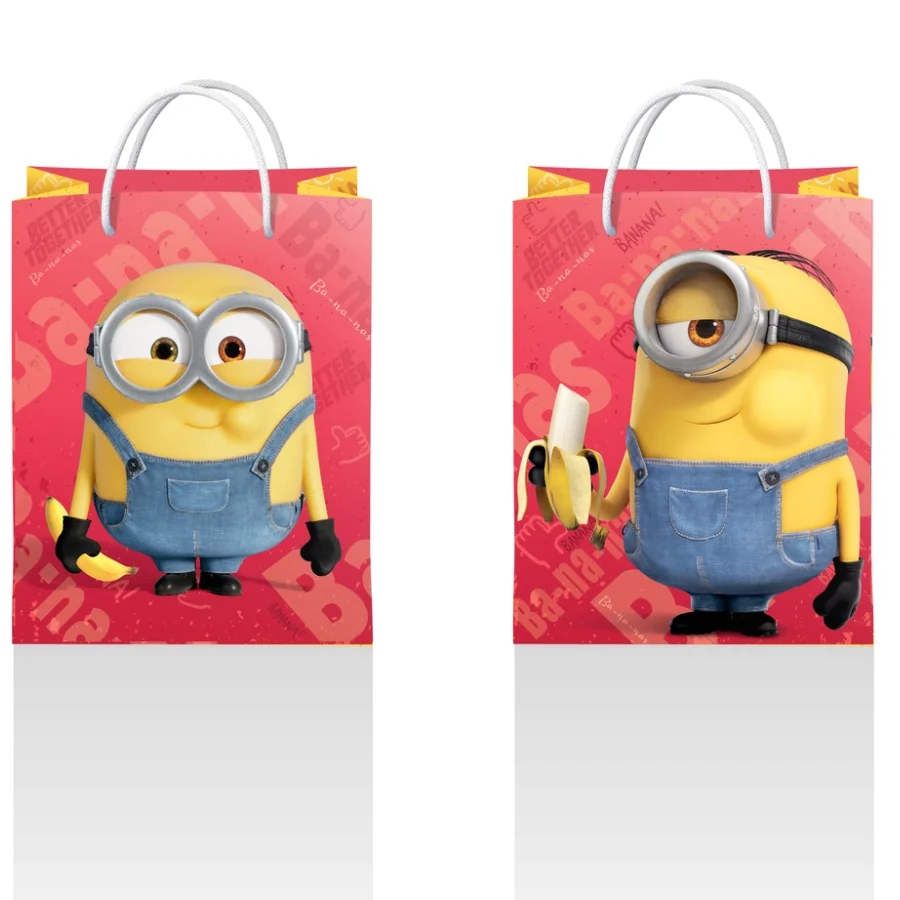 Minions 2. Large gift package (yellow with red), 220*310*100 mm (3D design)