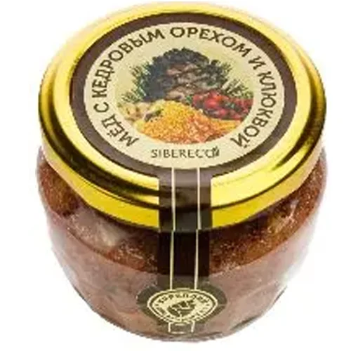 Honey with pine nuts and cranberries 95ml/160g