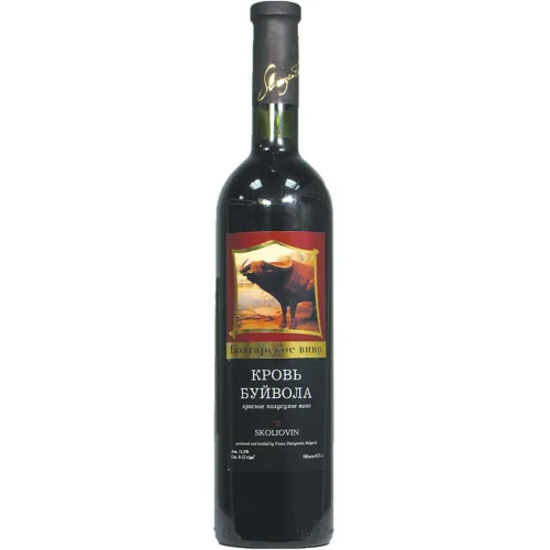 Wine table semi-dry red buffalo blood. Trademark «Skoliovin» 11.5% 0.75
