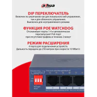 DAHUA DH-CS4005-4GT-36 4-Port Gigabit PoE коммутатор управляемый L2 4 RJ45 10/100/1000Мбит/с (PoE/PoE+), 1 RJ45 10/100/1000Мбит/с (uplink) до 40Вт