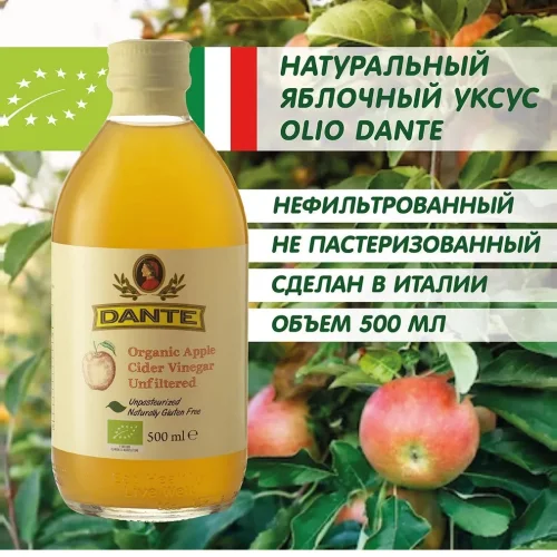 Natural Apple cider vinegar Olio Dante 500 ml