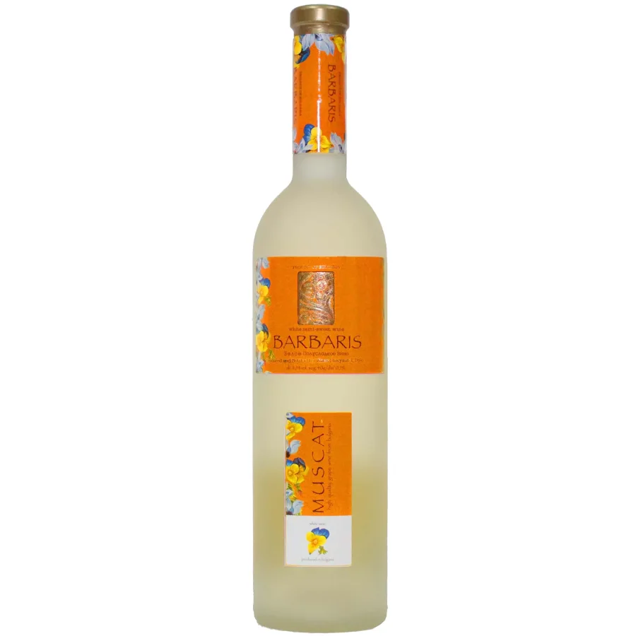 Вино столовое полусладкое белое Мускат.Товарный знак "Barbaris" 11,5% 0,75