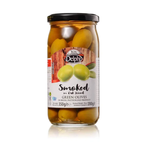 Smoked olives with a stone, in DELPHI brine 350g
