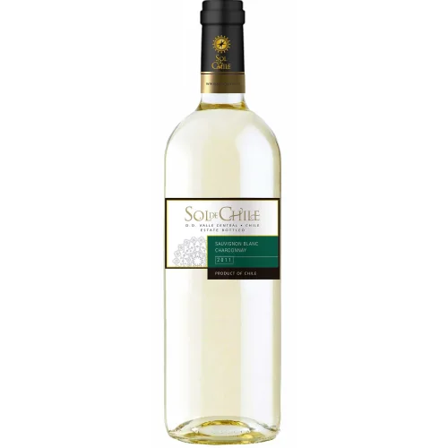 Protected appellation of origin white wine of the Central Valley region "Sol de Chile" Sauvignon Blanc/ Chardonnay dry 2020 12.5% 0.75