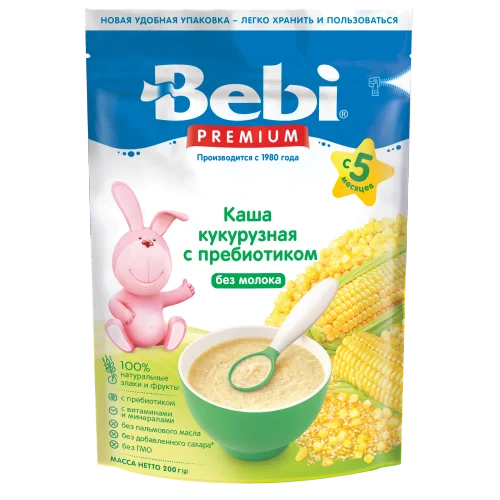 Porridge for children Bebi Premium Dairy-free Corn with prebiotic from 5 months. 200 gr (9 pcs.)
