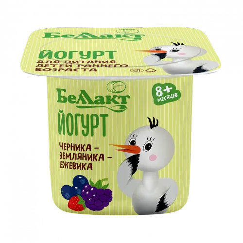 Йогурт детский "Беллакт" с наполнителем «Черника-земляника-ежевика» 3,0% в стакане 100 г