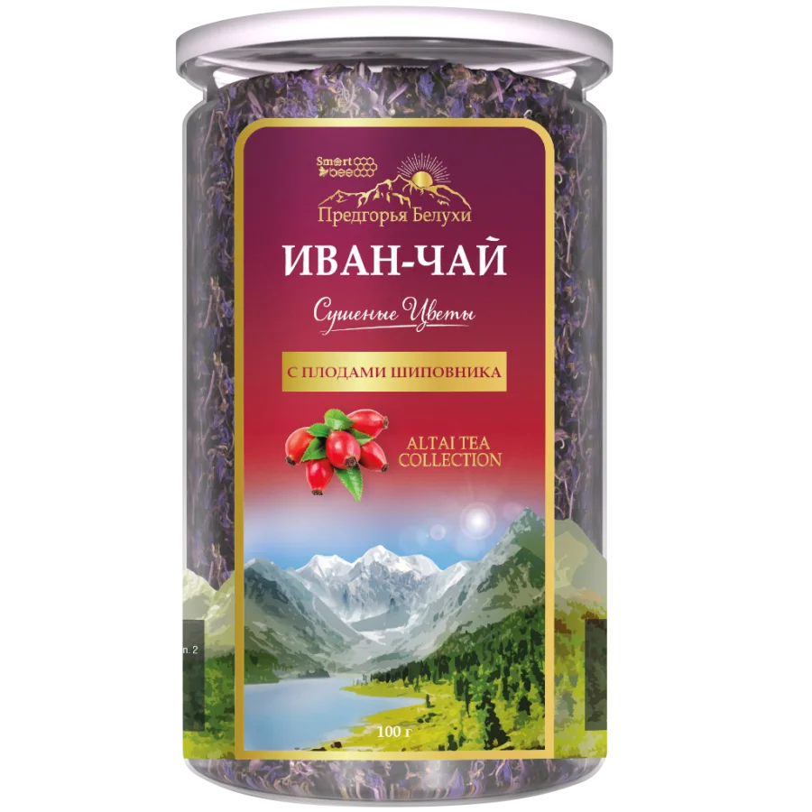 Ivan tea drink-fermented tea with rosehip fruits 