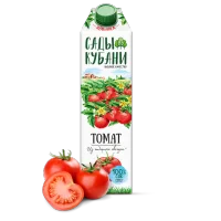 Сок "Сады Кубани" Томатный с мякотью с солью 1.0л с крышкой 12 шт.