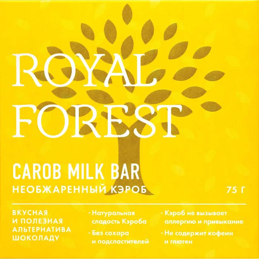 Шоколад Royal Forest из необжаренного кэроба, 75 гр./Royal Forest 