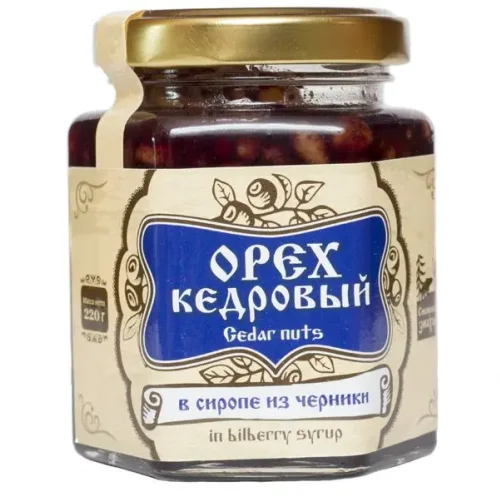 Pine nut kernel in blueberry syrup 220 g Siberian Medicine Man