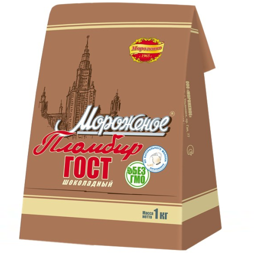 Пломбир (ГОСТ) шоколадный бумажный пакет 1кг