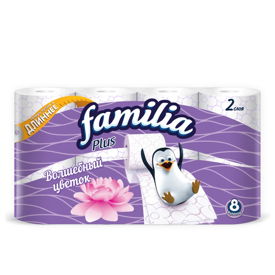 FAMILIA Туалетная бумага Волшебный цветок 2слоя 8рулонов