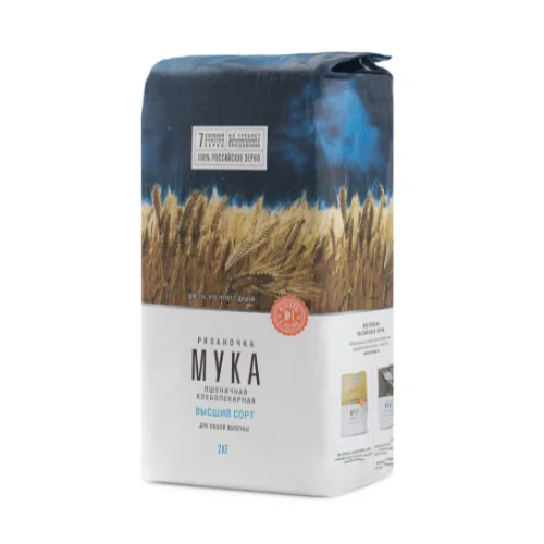 Wheat flour "Ryazanochka" of the highest grade, 2 kg