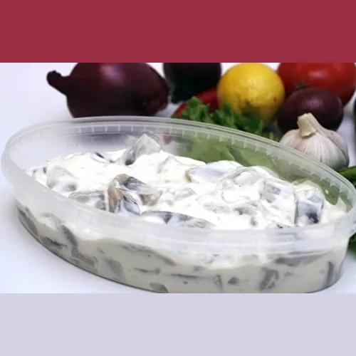 Herring File Slices in mayonnaise dill fill