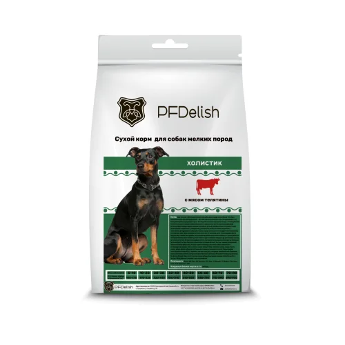 PFDelish dry dog food fine granule with veal meat