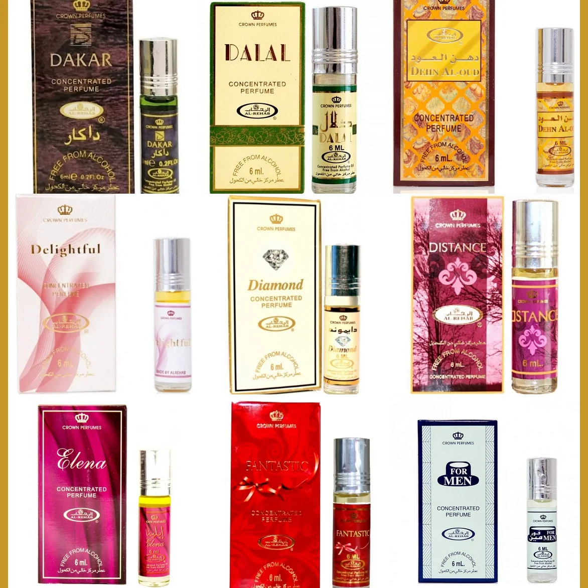 Arab perfumes perfumes Wholesale Moroccan Rose Al Rehab 6 ml