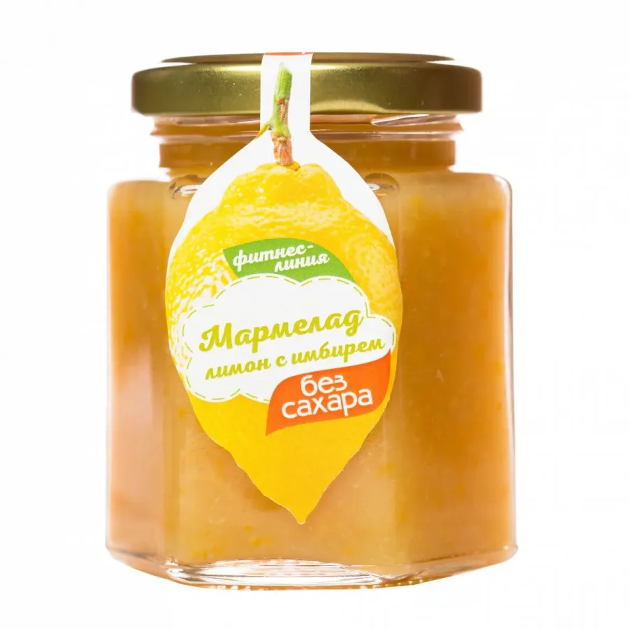 Lemon marmalade with ginger FITNESS LINE 200 g WITHOUT SUGAR I would eat myself