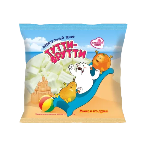 Chewing marshmallow «Sweet snow« with taste of Tutti-Frutti «Bears and his friends«