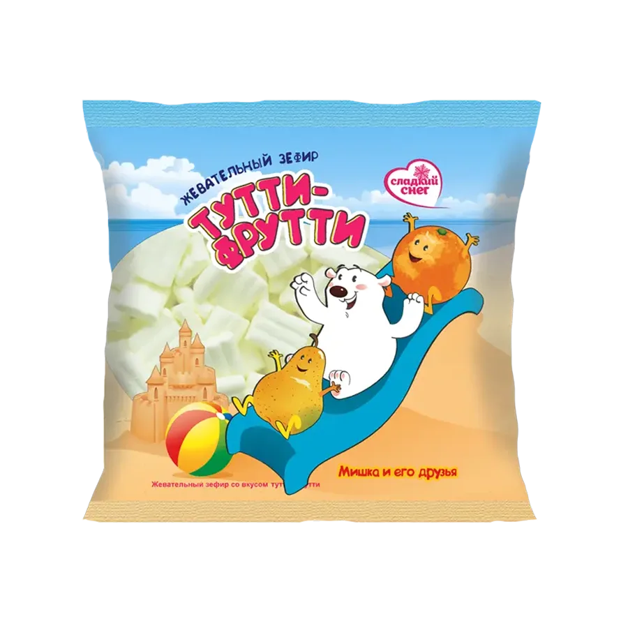 Chewing marshmallow «Sweet snow« with taste of Tutti-Frutti «Bears and his friends«
