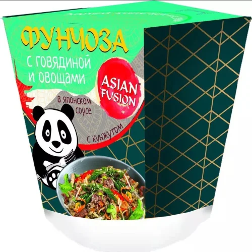 Used PANDABOX pasta with beef and vegetables in a spicy-sweet sauce cardboard 58gr*9