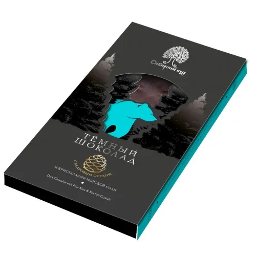 Dark chocolate with pine nuts and salt crystals / 100 g