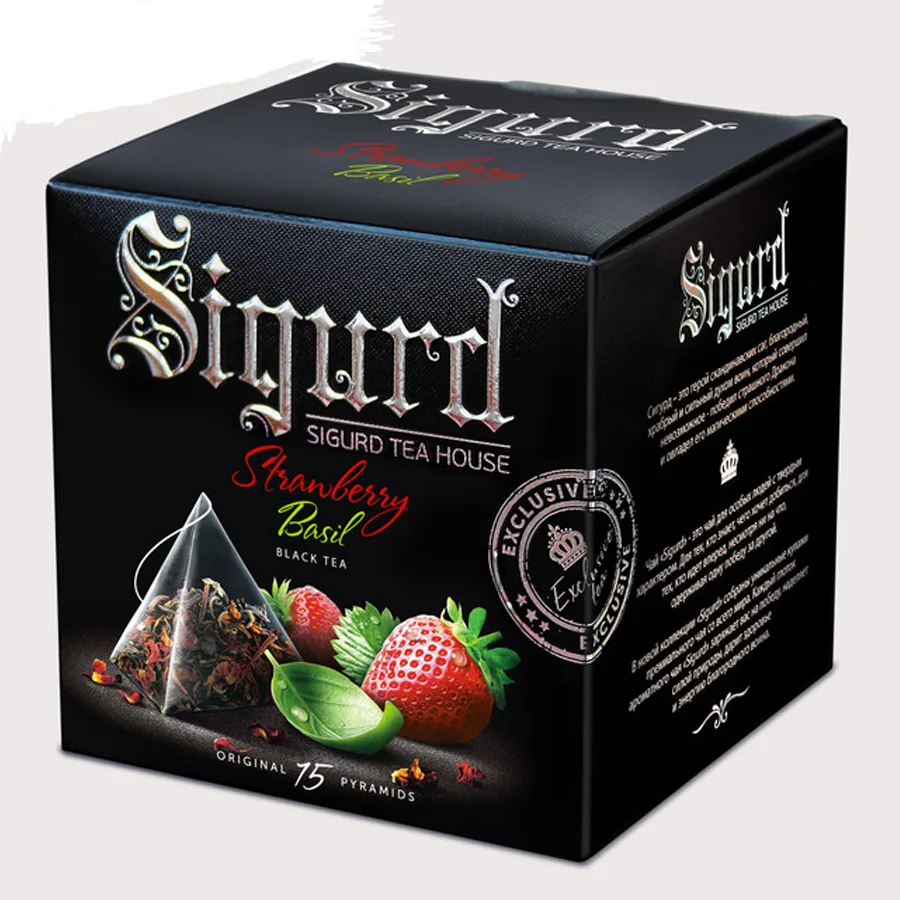 Чай Sigurd черный клубника-базилик Black Tea Strawberry & Basil 15*2гр