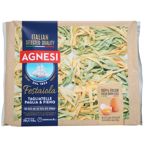 Pasta Agnesi SRG424 Tagliatelli with egg and spinach 250g